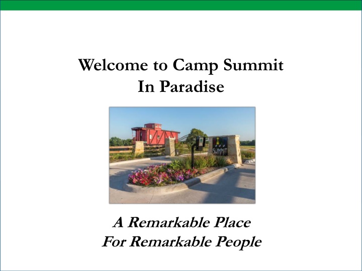 welcome to camp summit in paradise