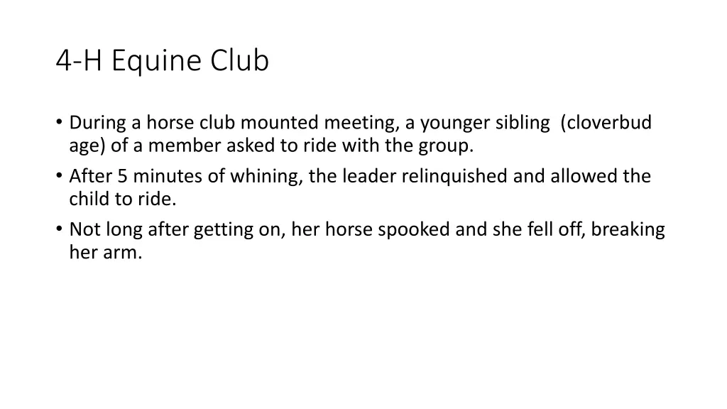 4 h equine club