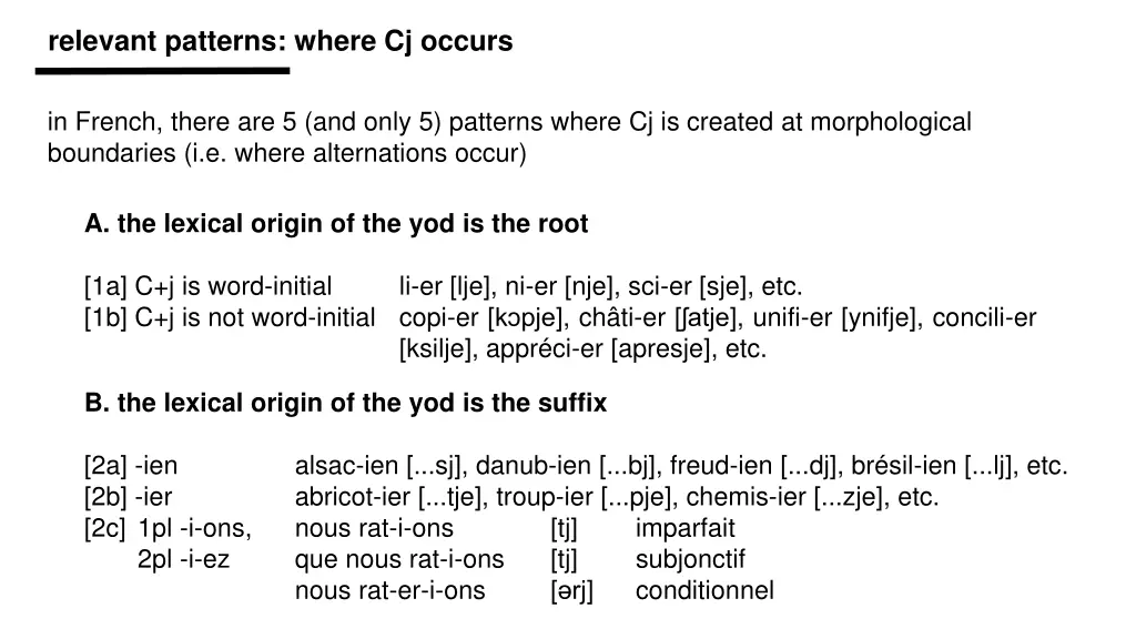 relevant patterns where cj occurs