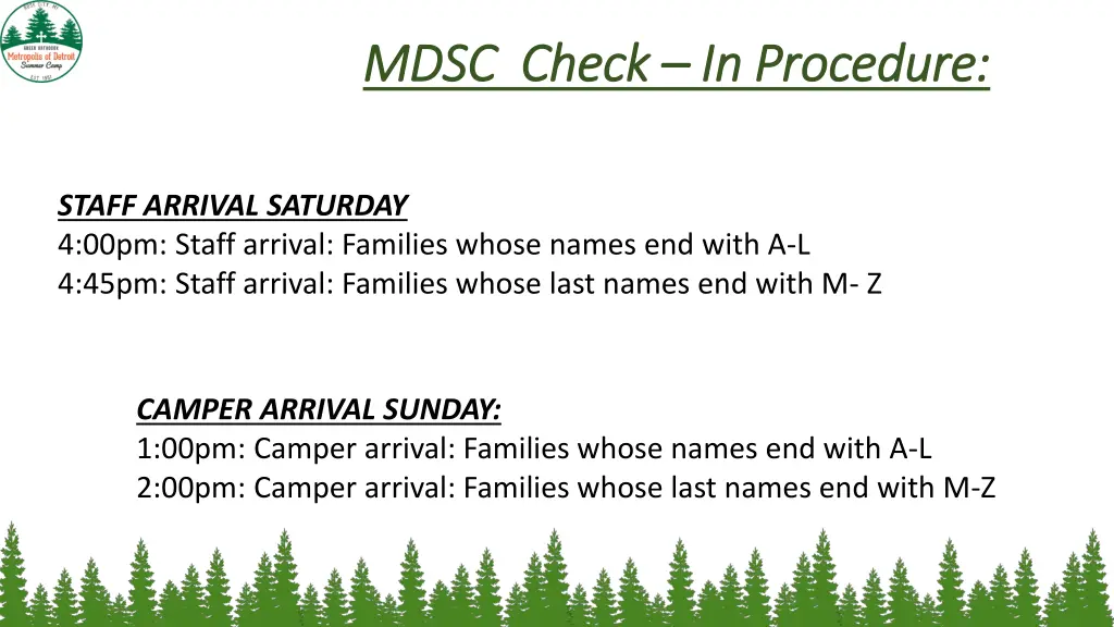 mdsc check mdsc check in procedure