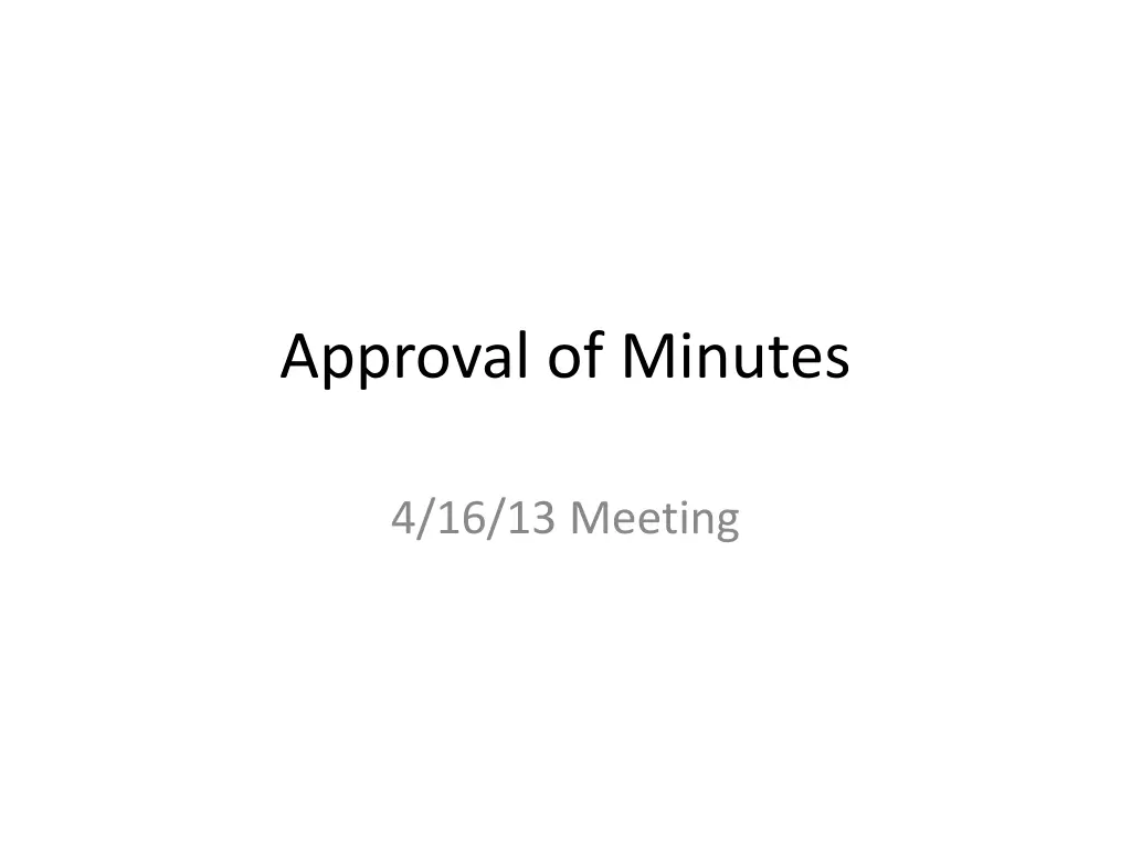 approval of minutes