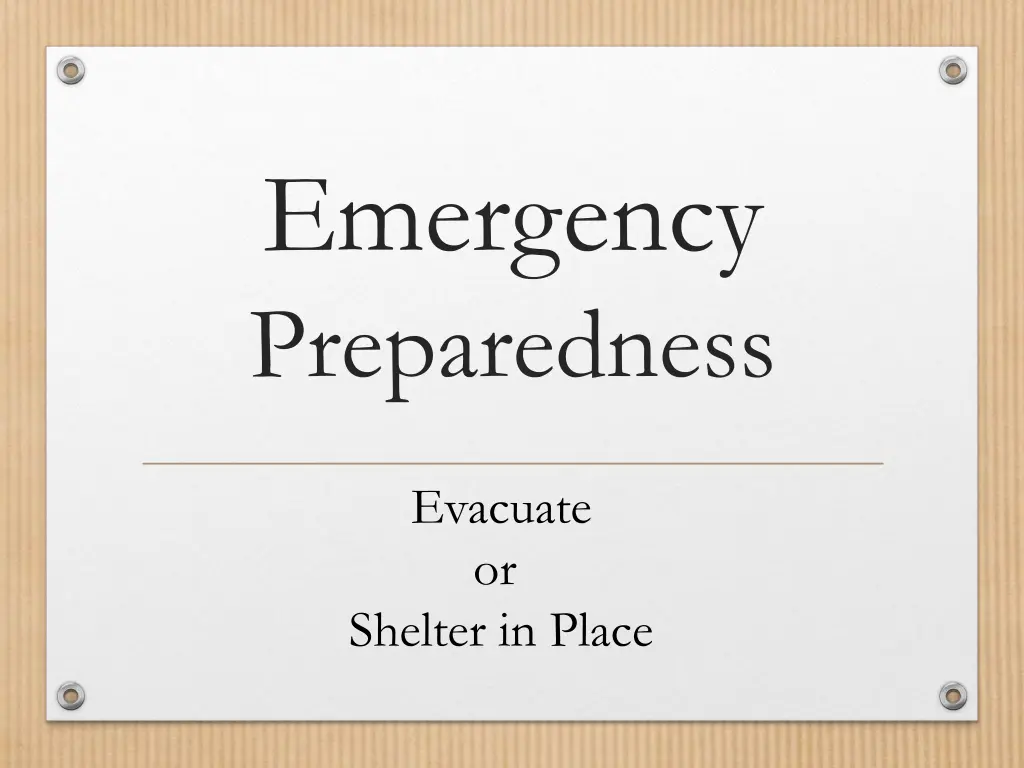 emergency preparedness