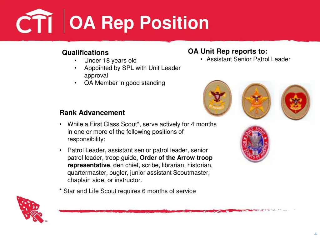 oa rep position