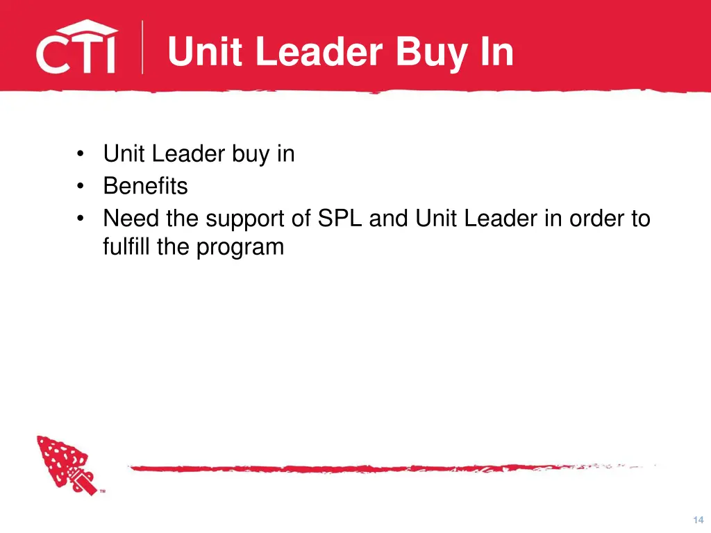 unit leader buy in