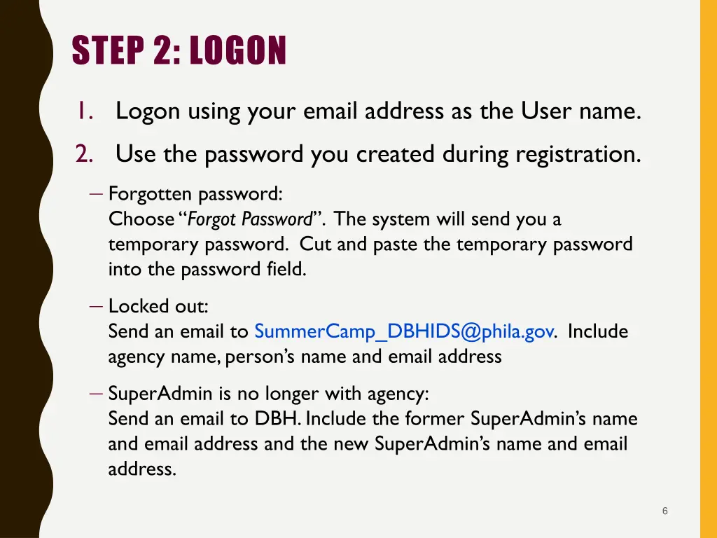 step 2 logon