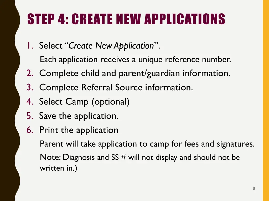 step 4 create new applications