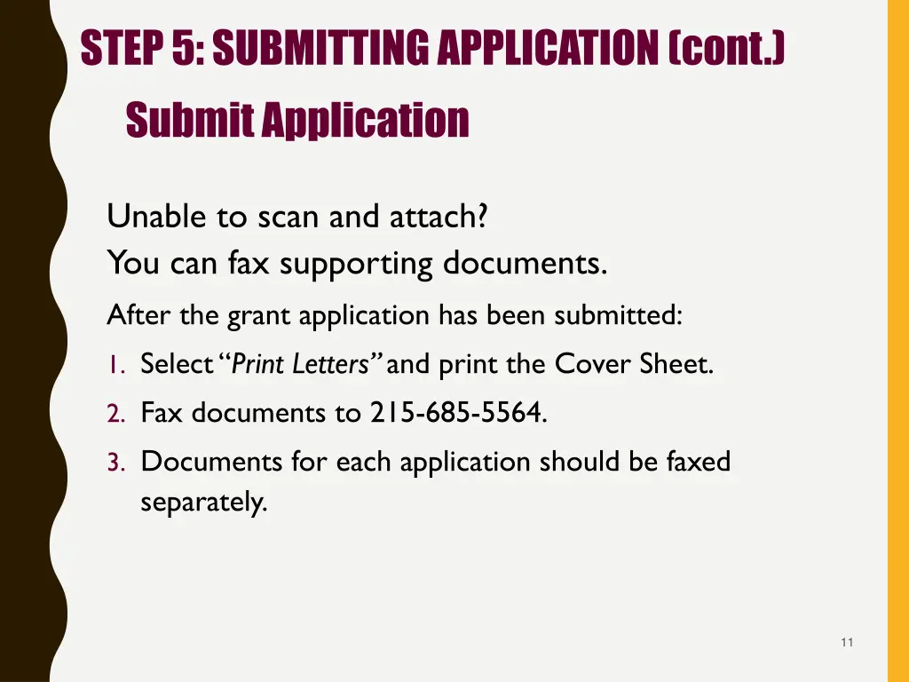 step 5 submitting application cont submit