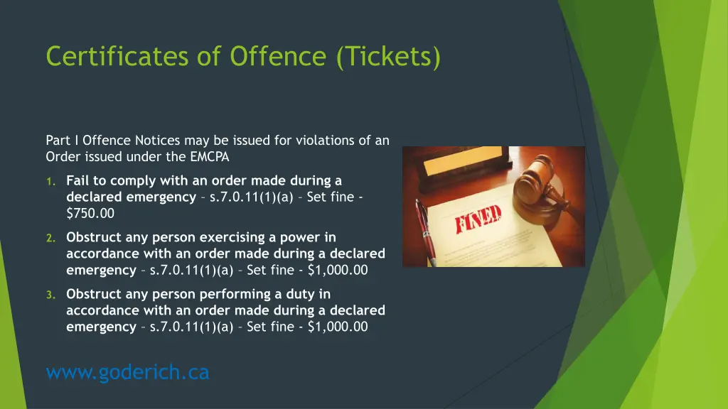 certificates of offence tickets