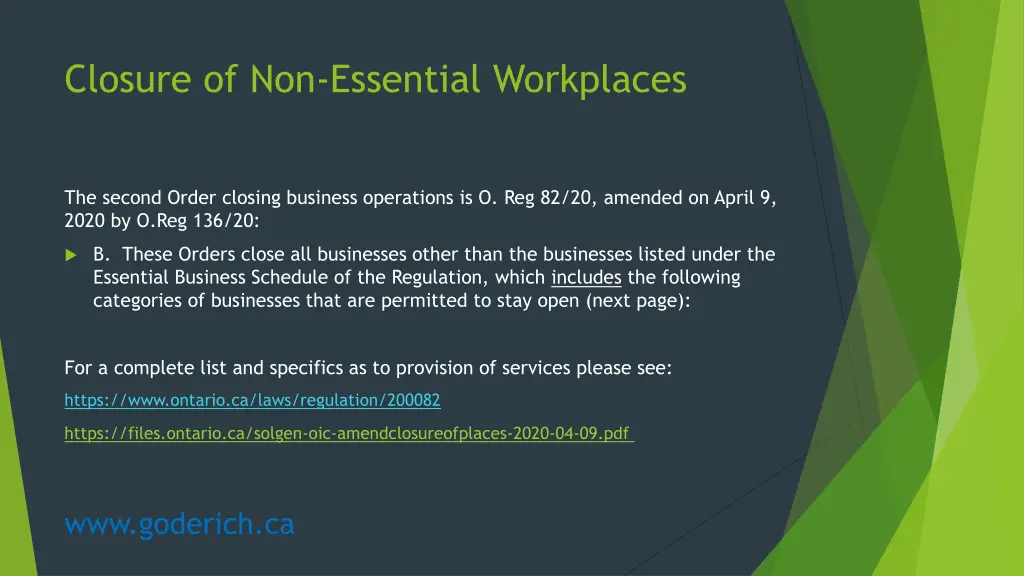 closure of non essential workplaces 2