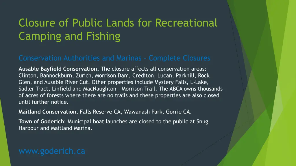 closure of public lands for recreational camping 1