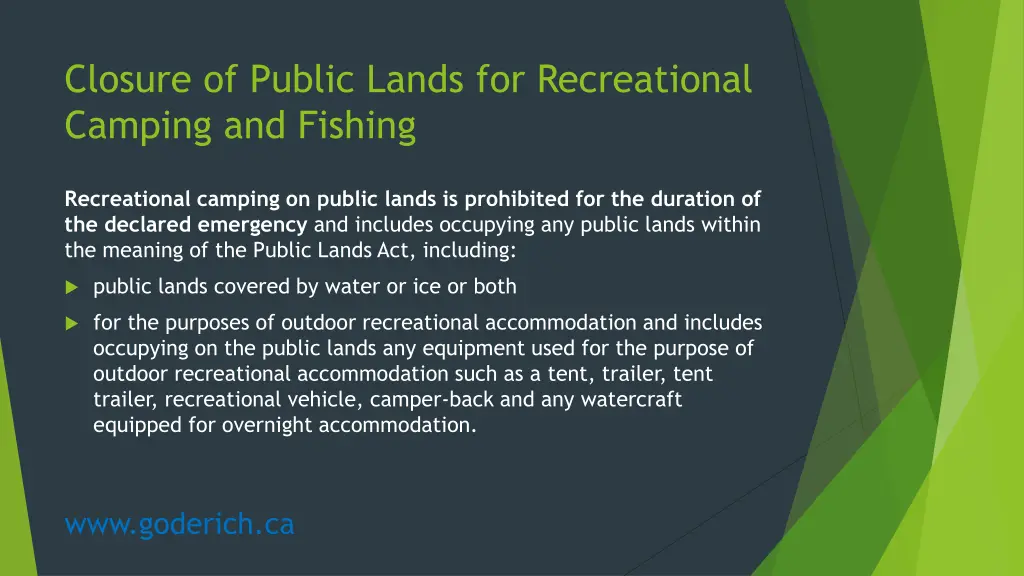 closure of public lands for recreational camping