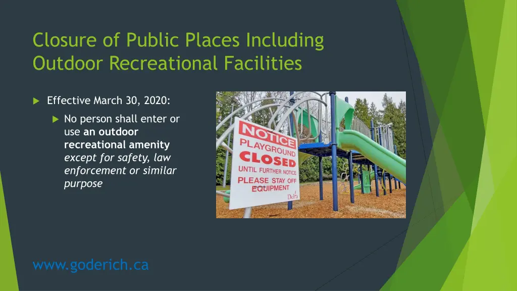 closure of public places including outdoor