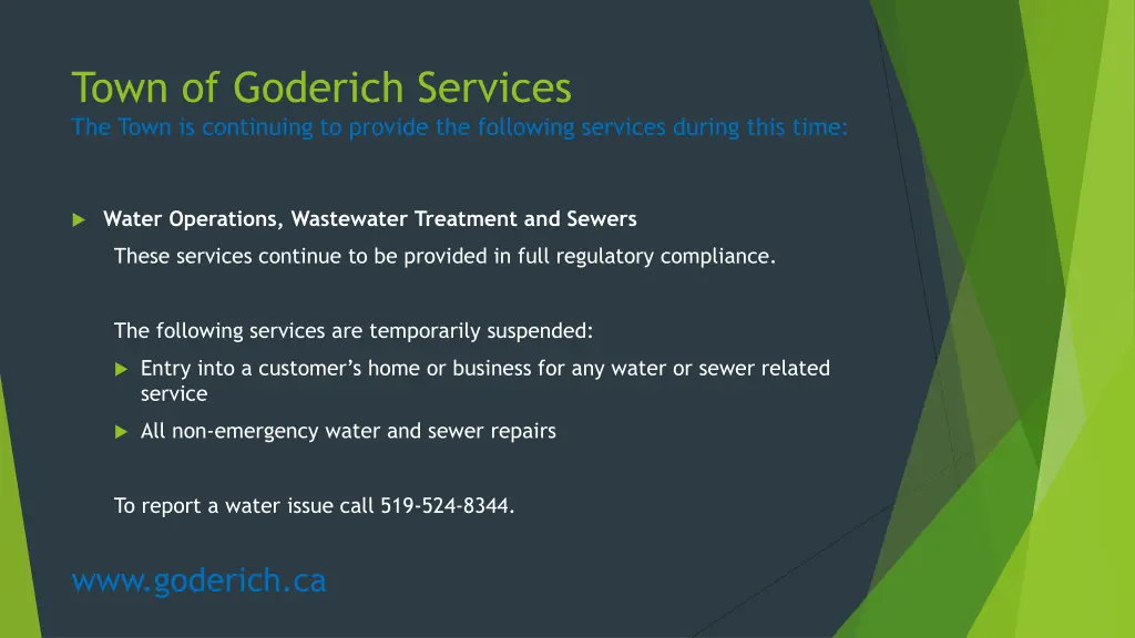 town of goderich services the town is continuing 6