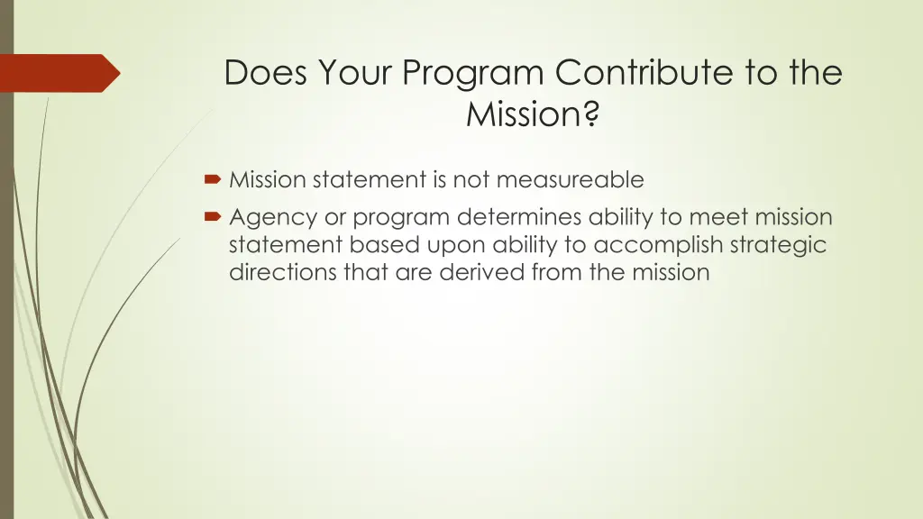 does your program contribute to the mission