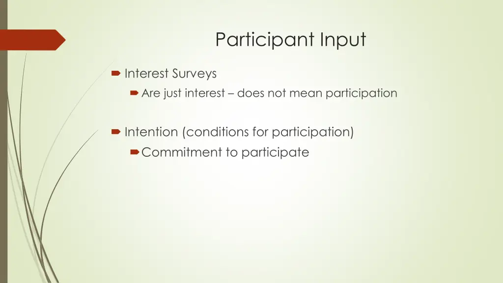 participant input