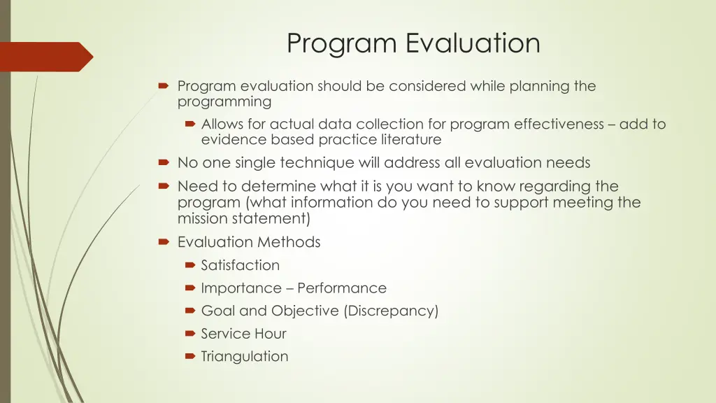 program evaluation