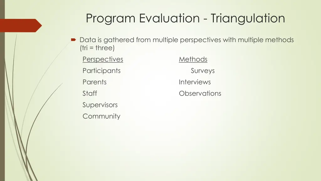 program evaluation triangulation