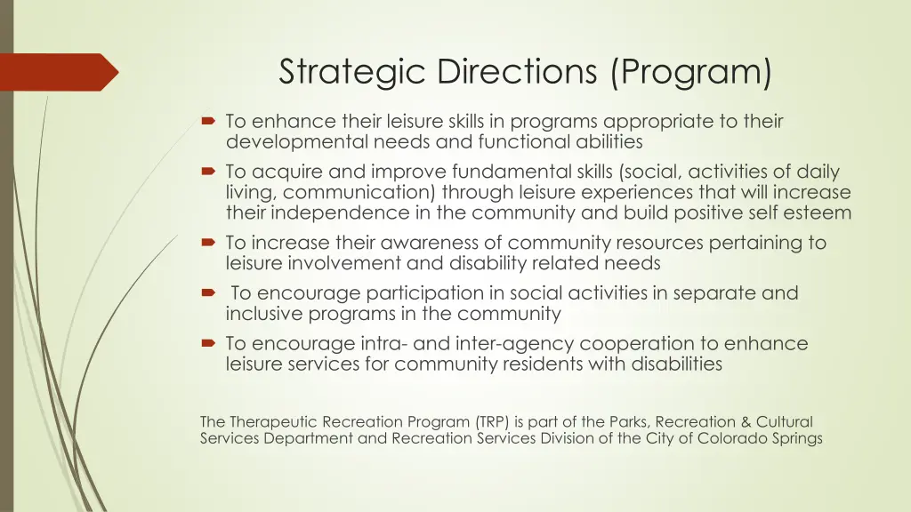 strategic directions program