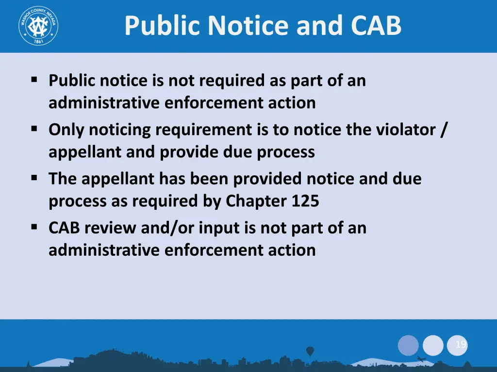 public notice and cab