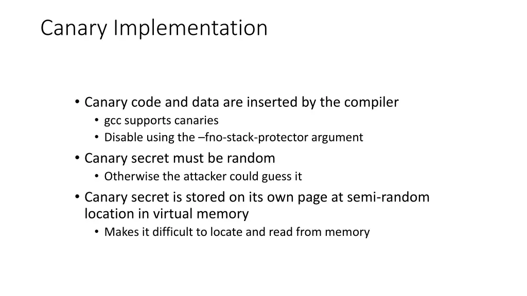 canary implementation