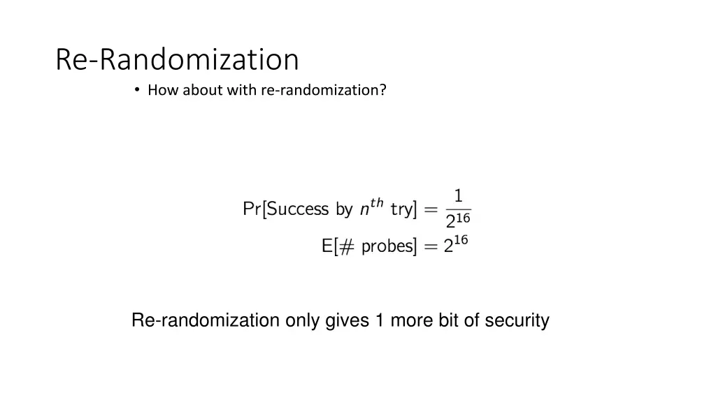 re randomization how about with re randomization