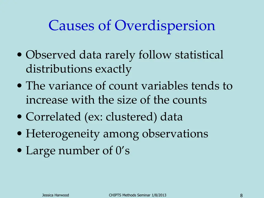 causes of overdispersion