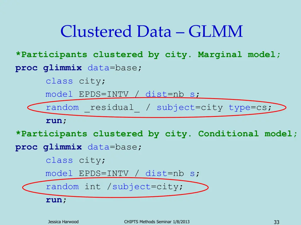 clustered data glmm