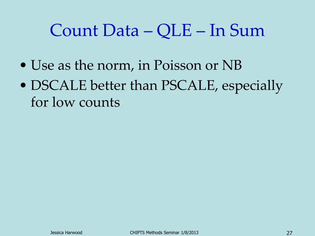 count data qle in sum