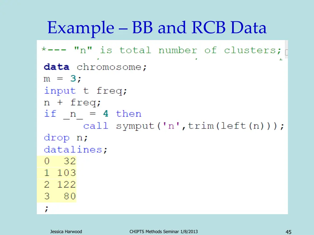 example bb and rcb data