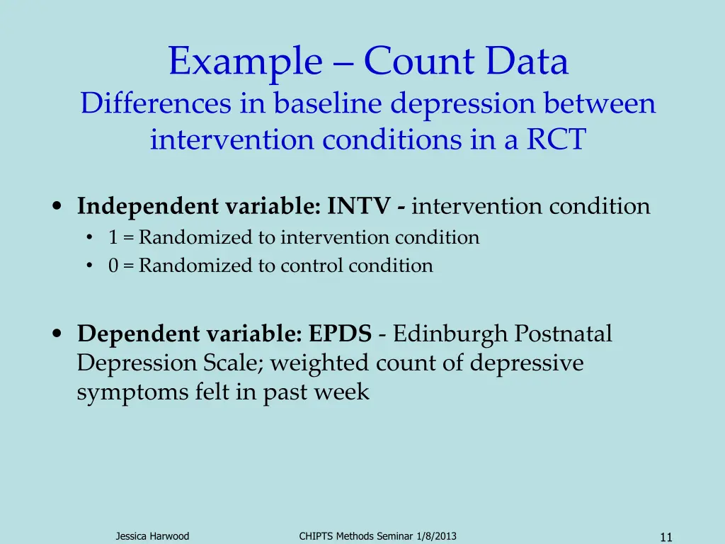 example count data differences in baseline