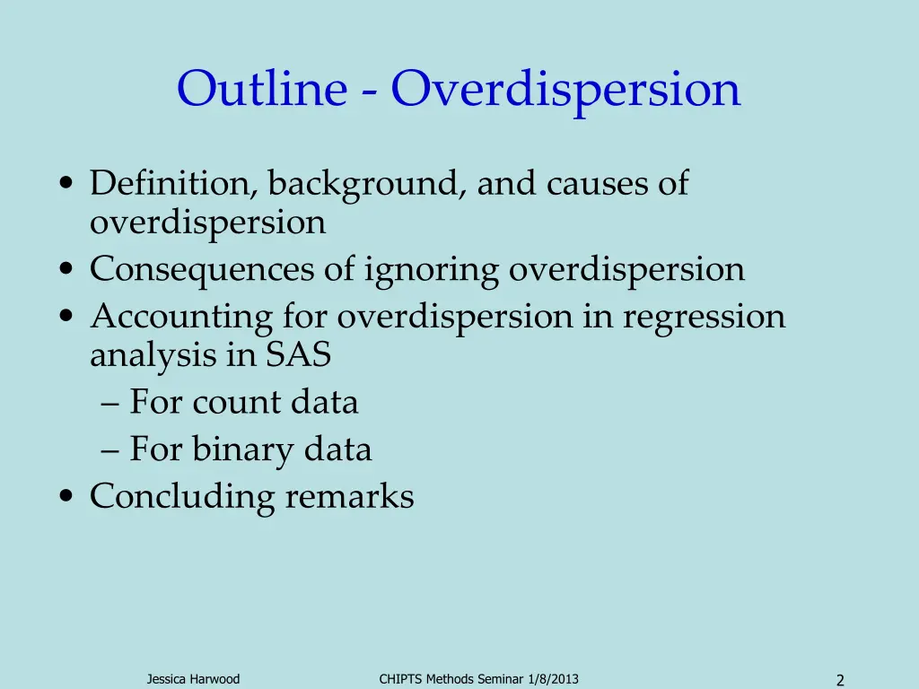 outline overdispersion