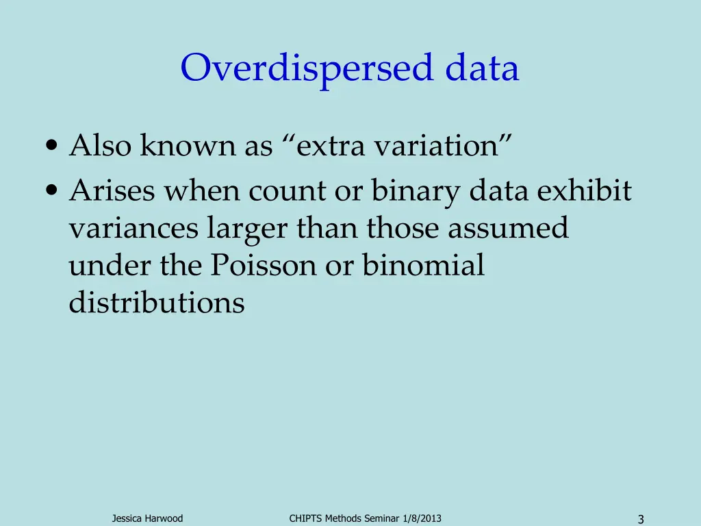 overdispersed data