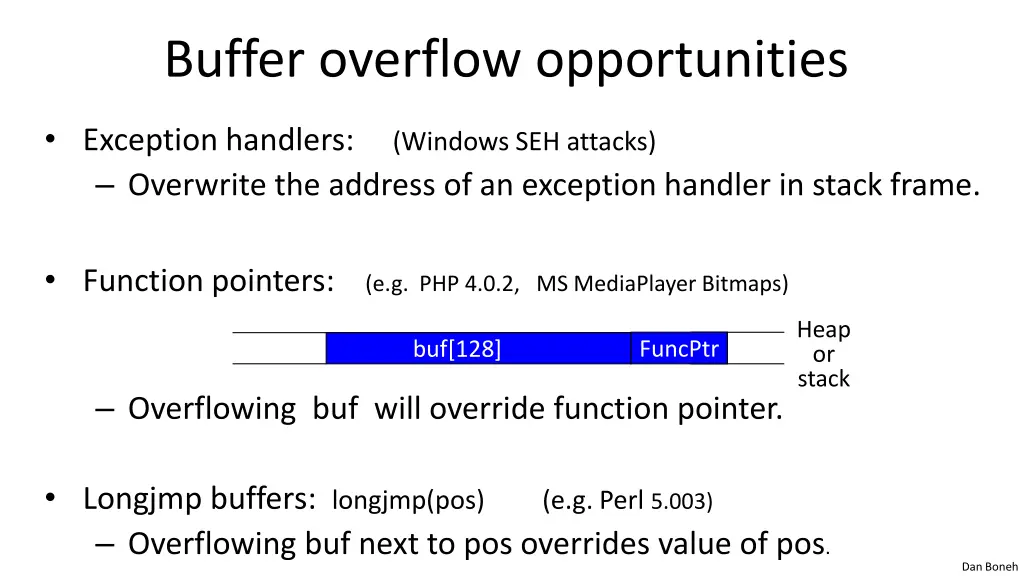 buffer overflow opportunities