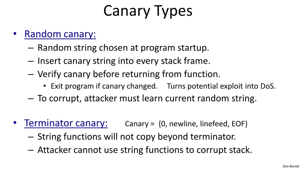 canary types