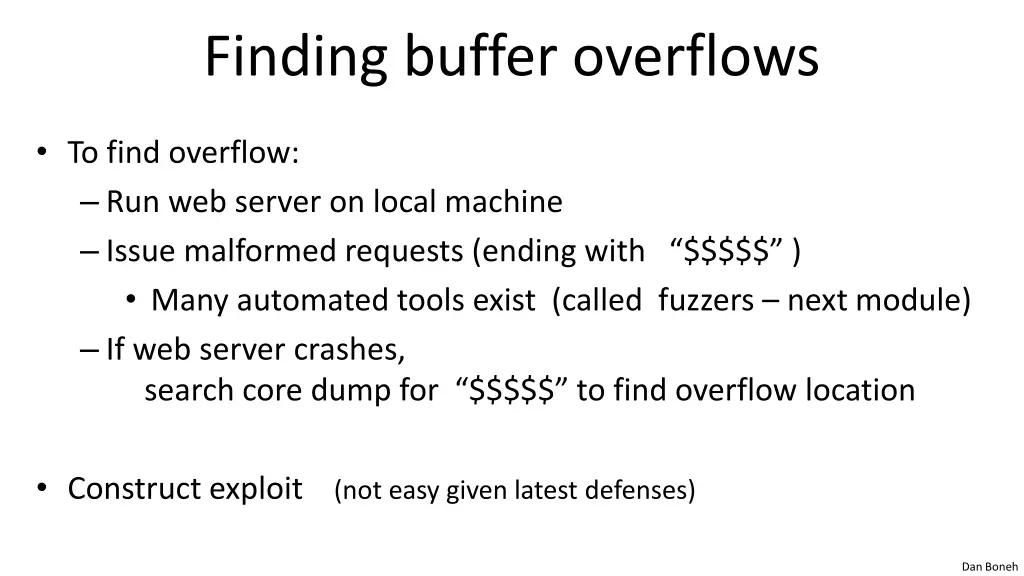 finding buffer overflows