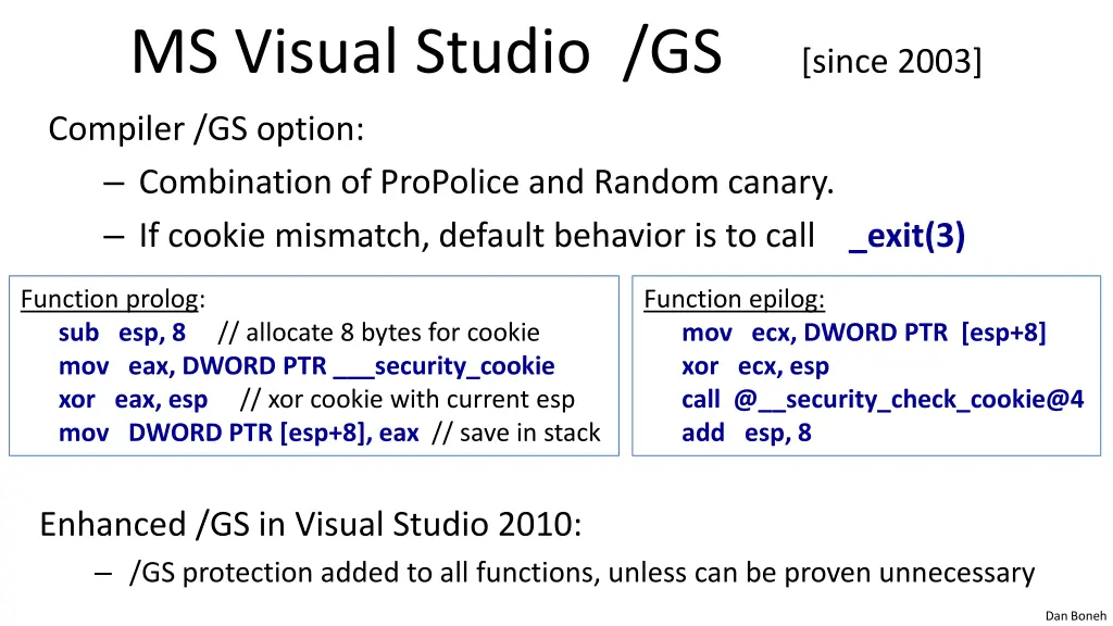 ms visual studio gs since 2003