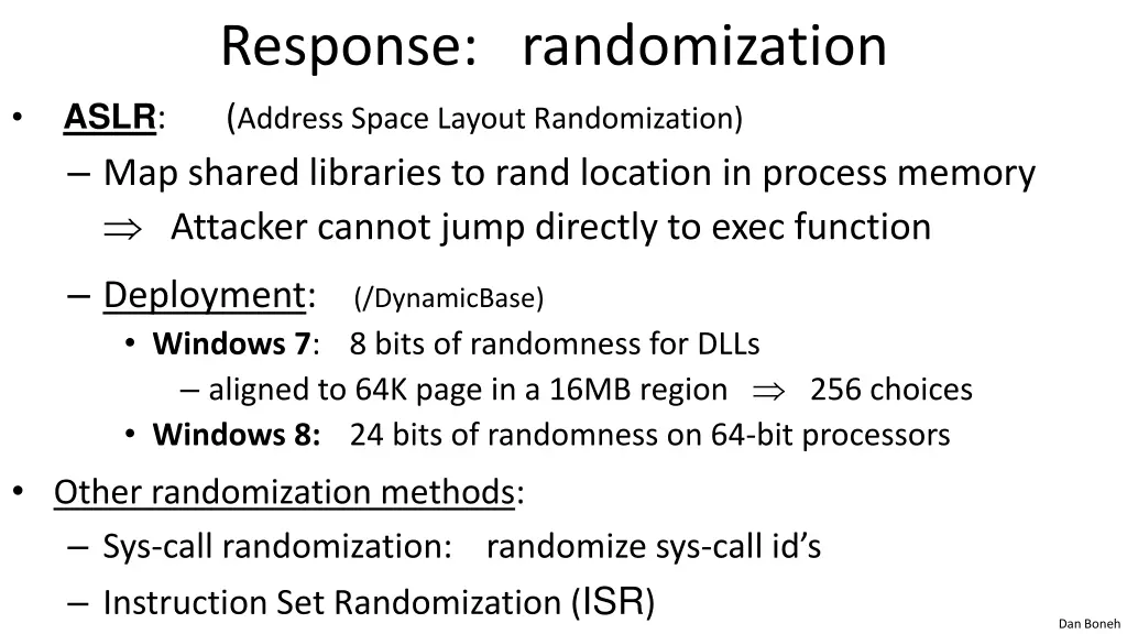 response randomization aslr address space layout