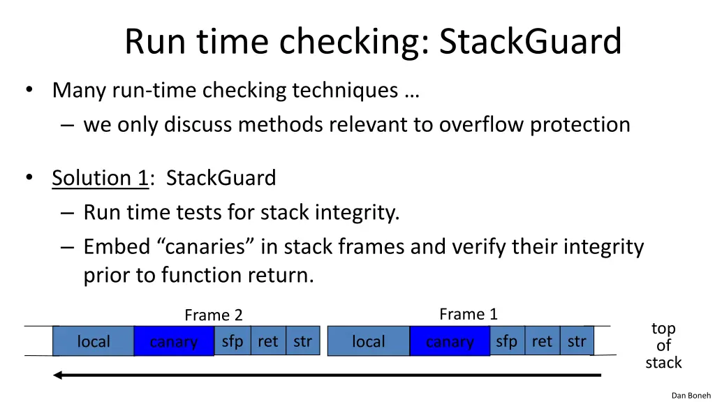 run time checking stackguard