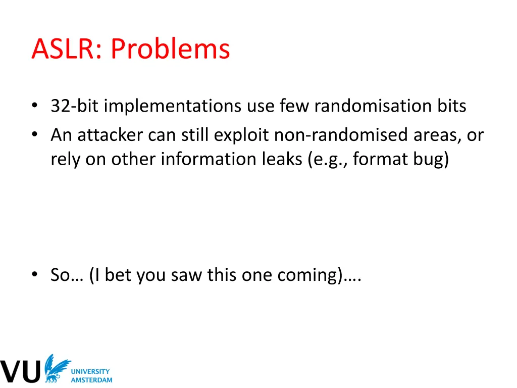 aslr problems