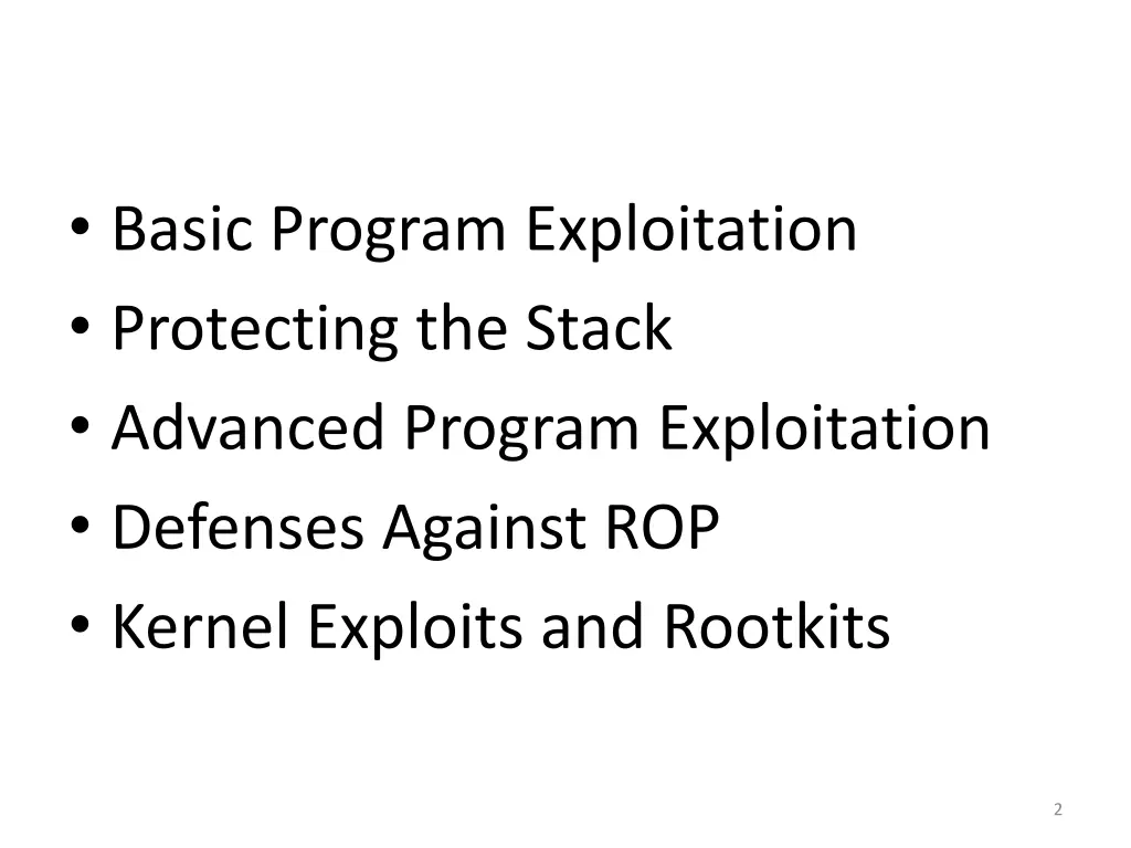 basic program exploitation protecting the stack