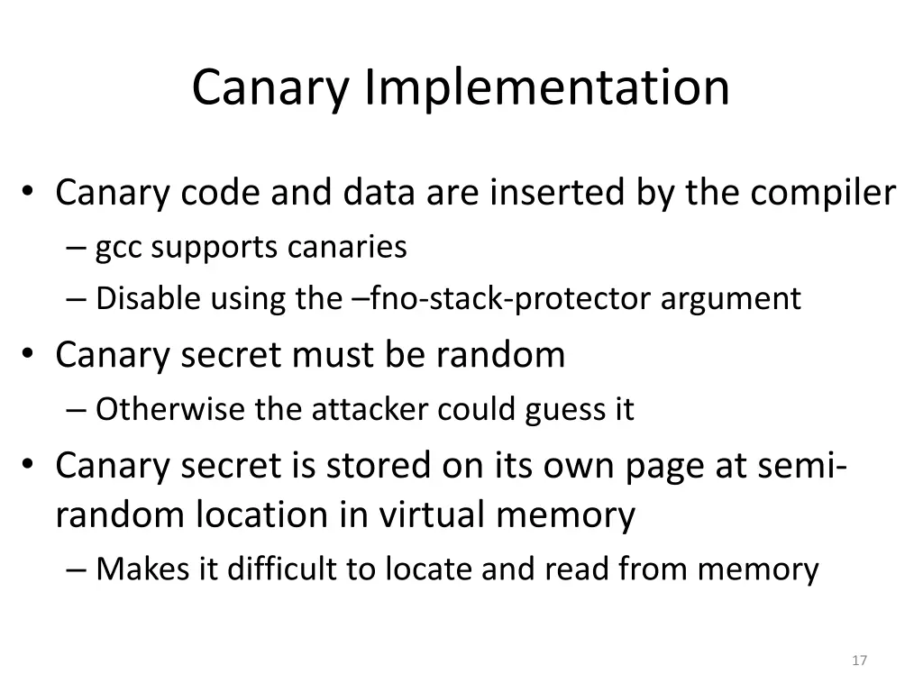 canary implementation