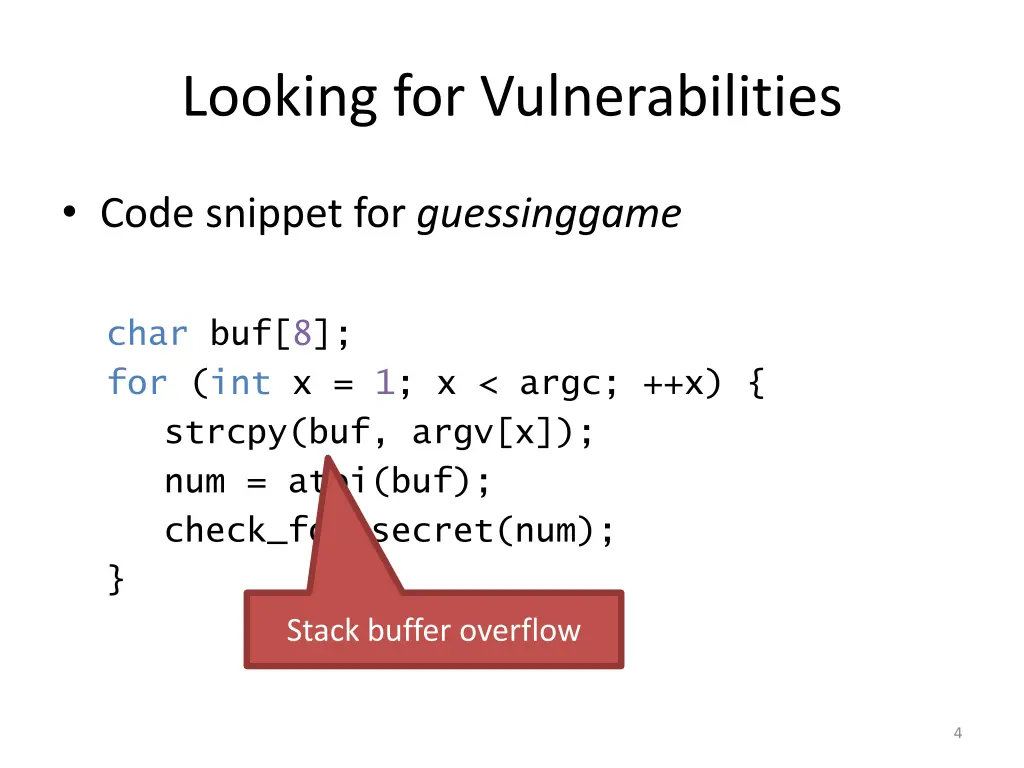 looking for vulnerabilities