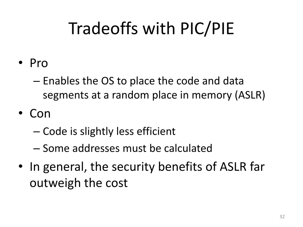 tradeoffs with pic pie