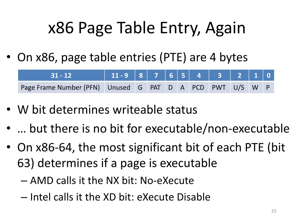 x86 page table entry again