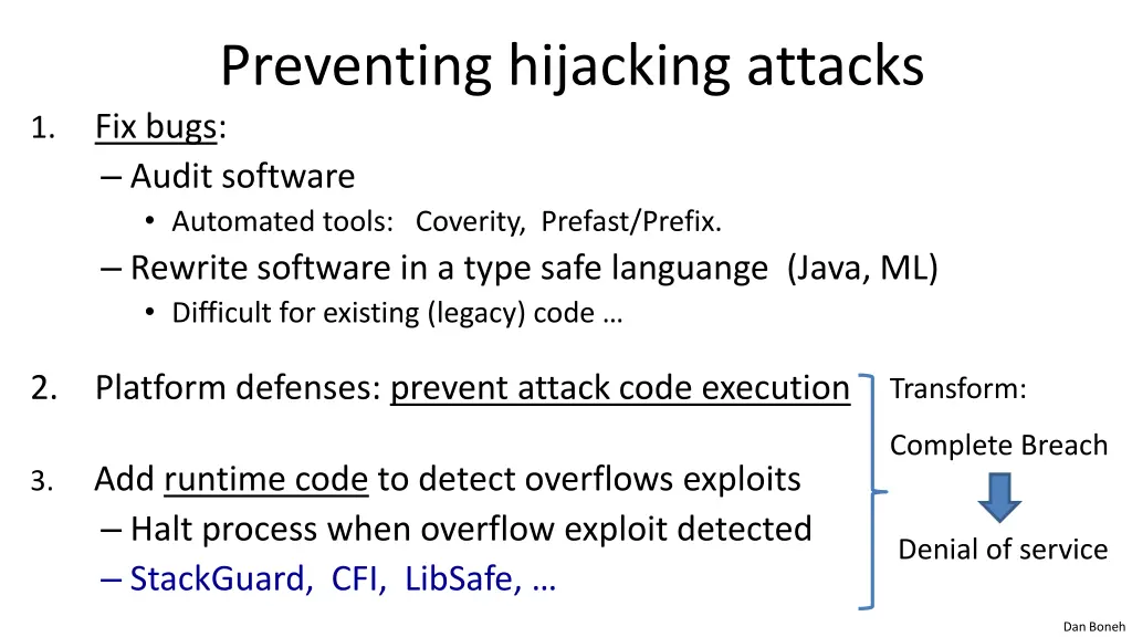 preventing hijacking attacks 1 fix bugs audit