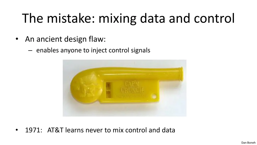 the mistake mixing data and control