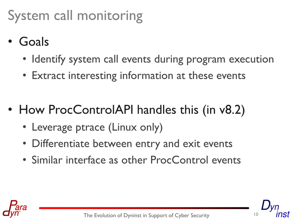 system call monitoring