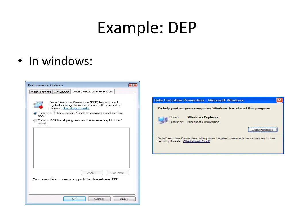 example dep