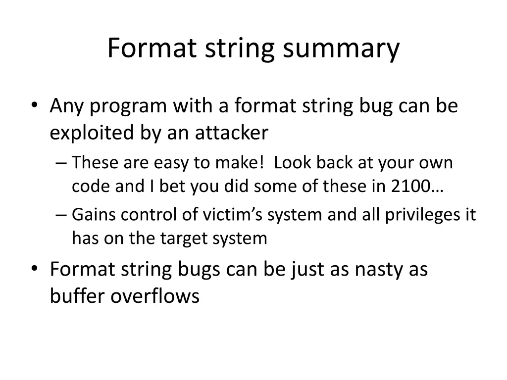 format string summary