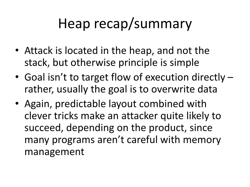 heap recap summary